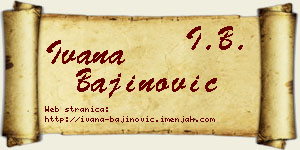 Ivana Bajinović vizit kartica